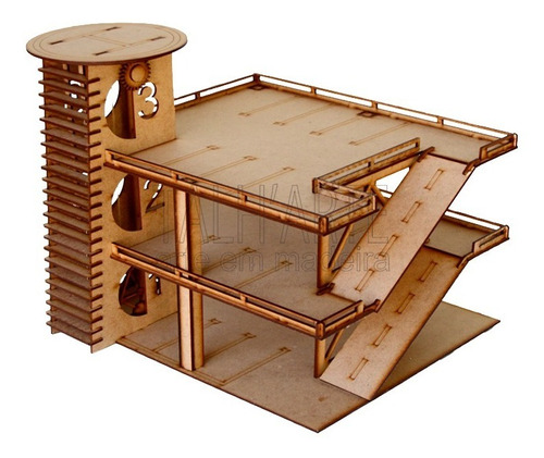 Parking Garage Quebra Cabeça 3d Miniatura Em Mdf