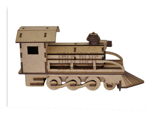 Brinquedo Quebra Cabeça 3D Trem Locomotiva Maria Fumaça Mdf