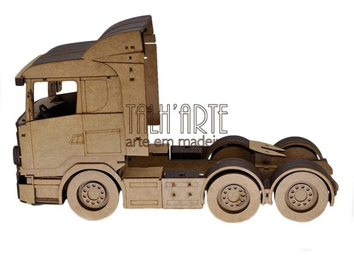 Caminhao scania quebra cuca 3d miniatura em mdf