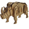 Rinoceronte Quebra Cabeça 3d Miniatura Em Mdf