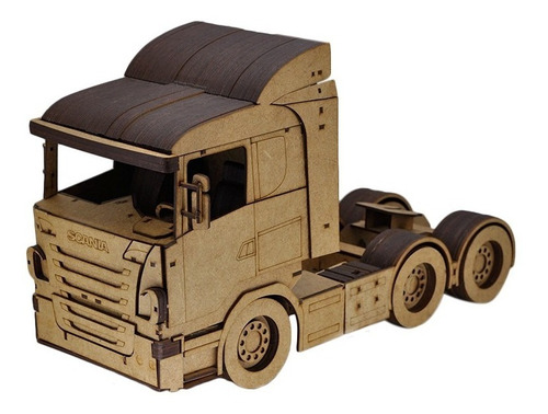 Caminhao scania quebra cuca 3d miniatura em mdf