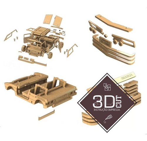 KIT MOVEIS P Quebra Cabeça 3d Miniatura Em Mdf - Talharte