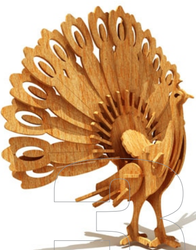 Pavão Peônia Quebra-cabeça de madeira em forma especial Animal