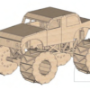 Monster Truck A Moda Antiga - Veículos Quebra Cabeça Em Mdf